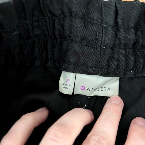 Athleta Black Crinkle Pull On Shorts LAST CALL - Picture 4 of 5